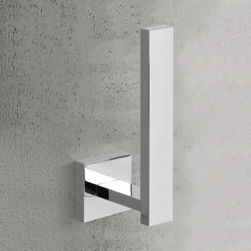 Toilet Paper Holder, Modern, Square, Chrome, Vertical Nameeks NNBL0077